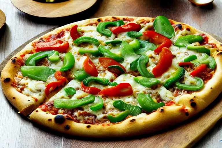 Image similar to green-bell-pepper-pizza