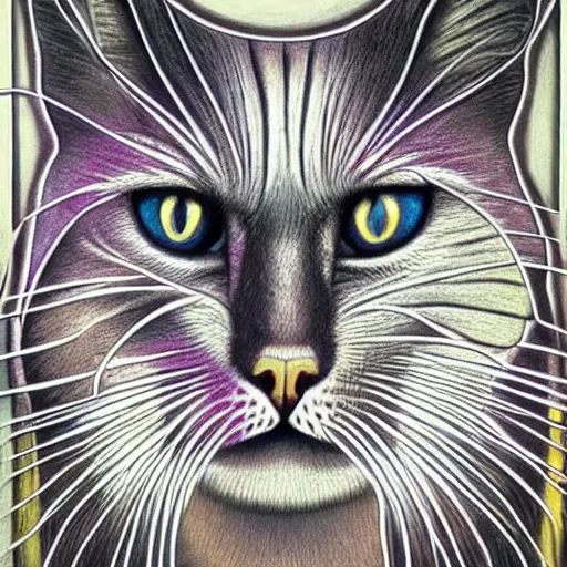 Prompt: Alex Grey Cat