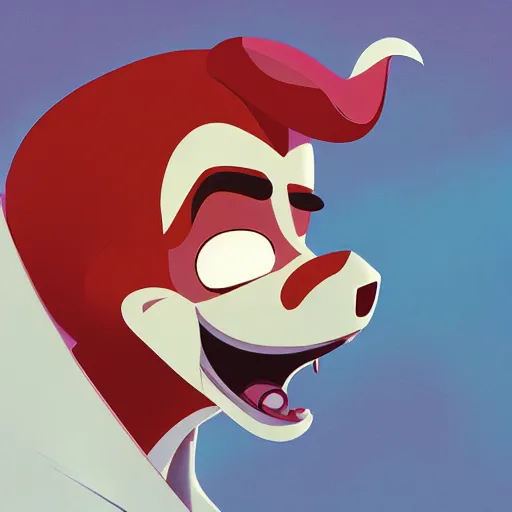 Image similar to face icon stylized minimalist danger mouse, loftis, cory behance hd by jesper ejsing, by rhads, makoto shinkai and lois van baarle, ilya kuvshinov, rossdraws global illumination