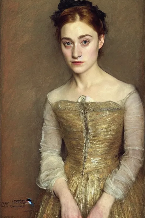 Prompt: a true-to-life portrait of Saoirse Ronan painted by John Everett Millais, realistic