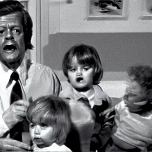 Image similar to a daycare in the movie they live, 4 k, ultra realistic, highly detailed,