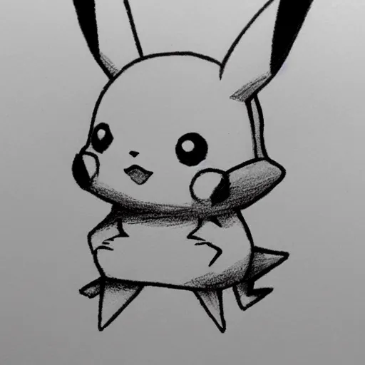 Image similar to pikachu wearing a christmas jumper pencil sketch highly detailed, smooth, sharp focus