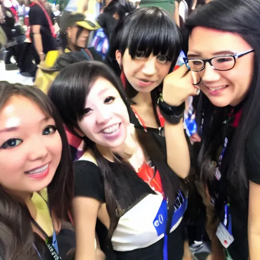 Prompt: picture of anime expo, selfie