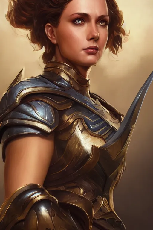 Image similar to amazon valkyrie athena, d & d, fantasy, portrait, highly detailed, headshot, digital painting, trending on artstation, concept art, sharp focus, illustration, art by artgerm and greg rutkowski and magali villeneuve