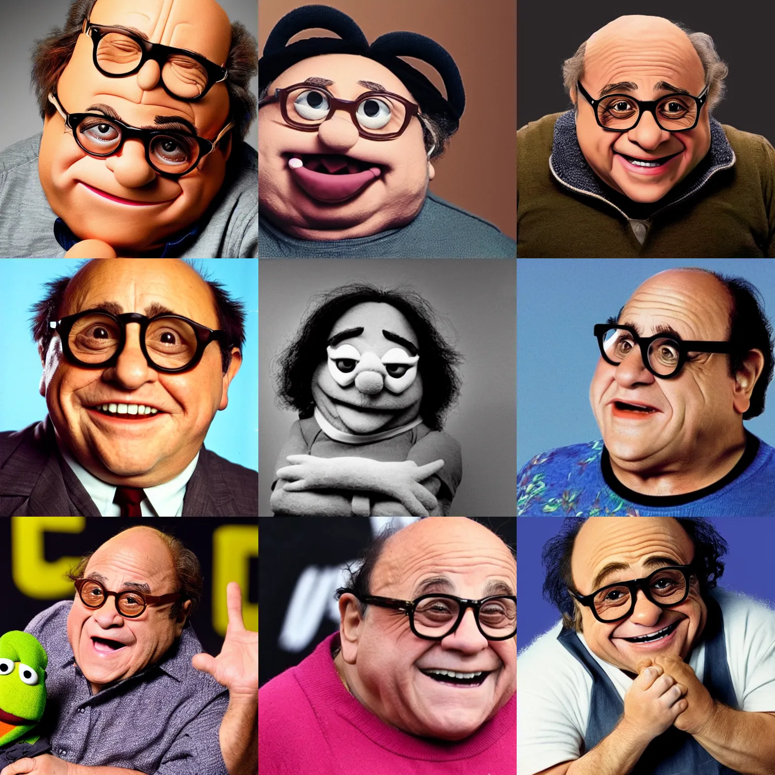 Prompt: danny devito as a muppet, hyper real photo