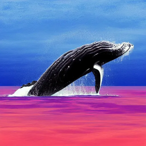 Image similar to humpback whale doing ballet, digital art