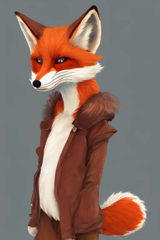 Image similar to a fox fursona, trending on artstation, by kawacy, furry art, digital art