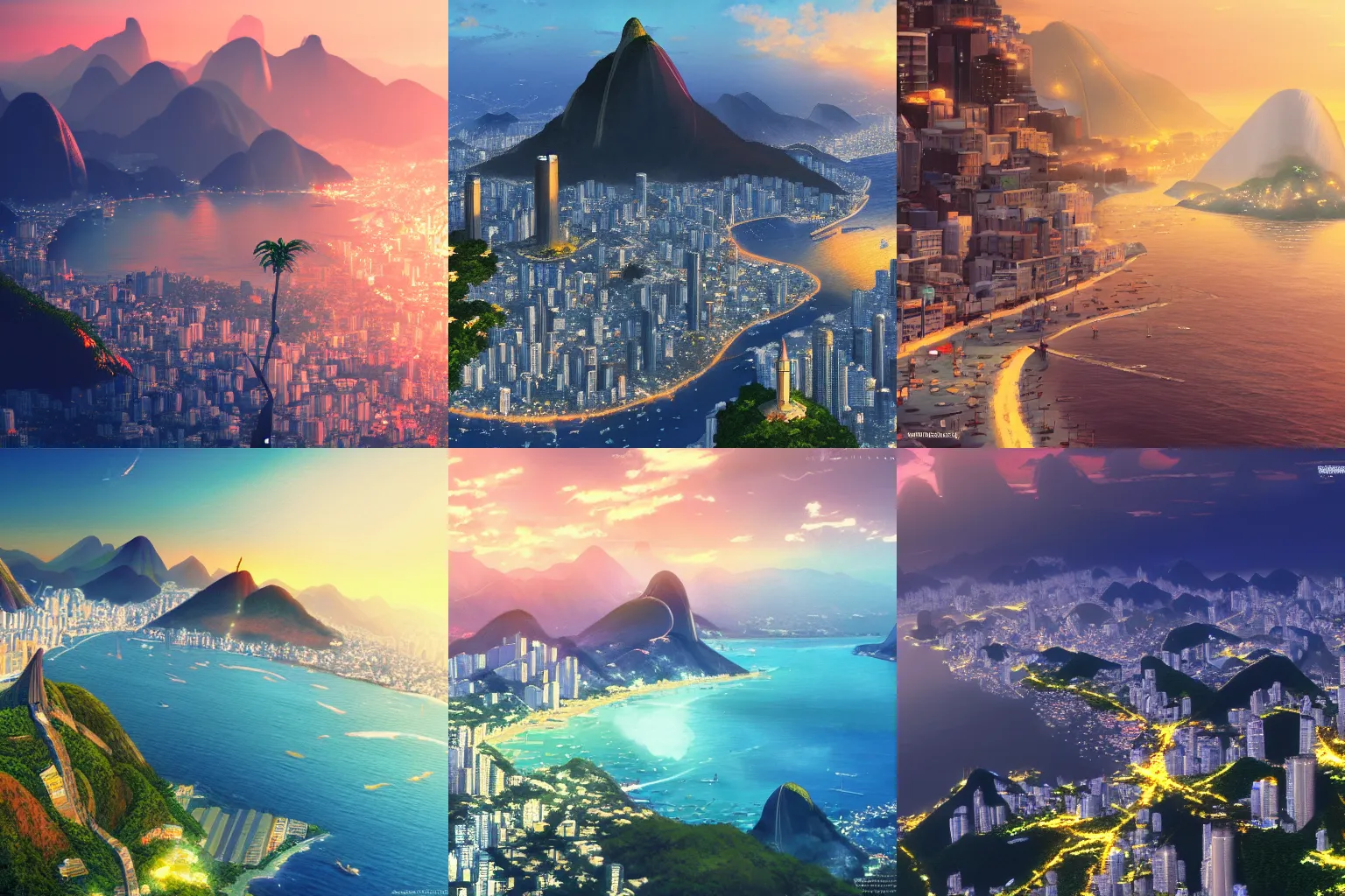 Image similar to rio de janeiro, artwork by makoto shinkai, wallpaper, 4k, high quality, 8k resolution