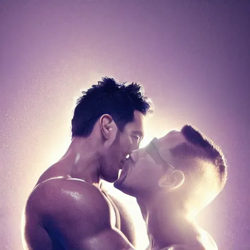 Prompt: markiplier kissing a buff guy, dslr, 8 k, octane beautifully detailed render, cold lighting, cinematic lighting, detailed photo, masterpiece, volumetric lighting, ultra realistic, highly detailed, high quality, lossless, photorealistic