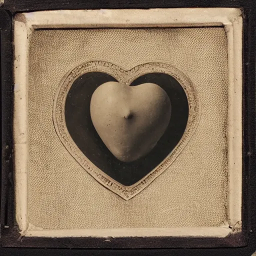 Image similar to tintype photo of a human heart