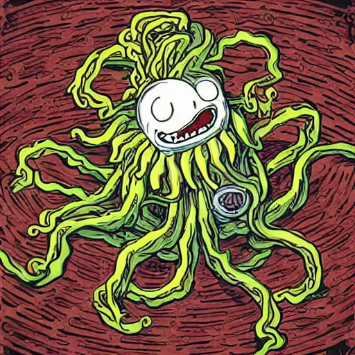 Prompt: attack of the flying spaghetti monster!