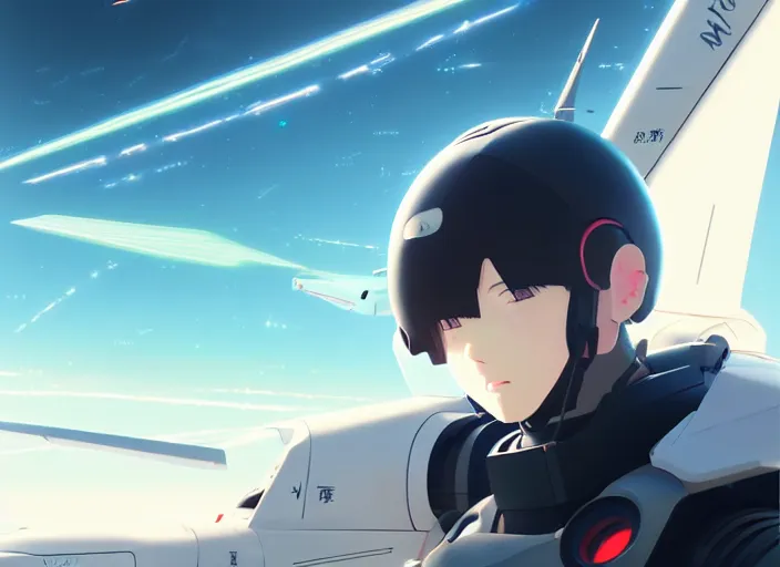Prompt: portrait of futuristic figther jet, clear sky background, illustration concept art anime key visual trending pixiv fanbox by wlop and greg rutkowski and makoto shinkai and studio ghibli and kyoto animation, dcs worldm heatblur simulations, tomcat geometry, symmetrical, volumetric lighting, transparent black windshield