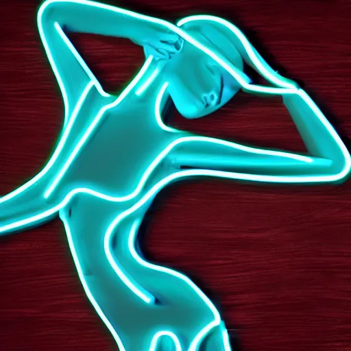 Image similar to a womens body 3 d neon art, 8 k resolution