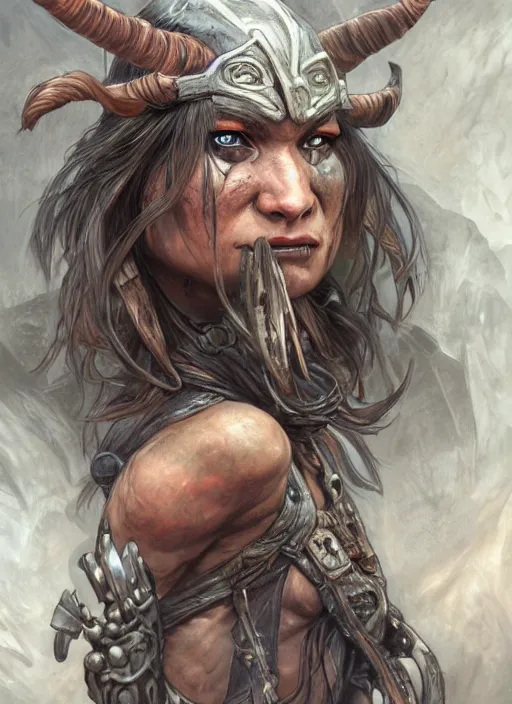 Prompt: orc barbarian ,beautiful detailed eyes, dirty, fantasy, intricate, rough, highly detailed, digital painting, 4k, HDR, concept art, detailed jewelry, smooth, sharp focus, illustration, art by Artgerm, H R Giger and Alphonse Mucha