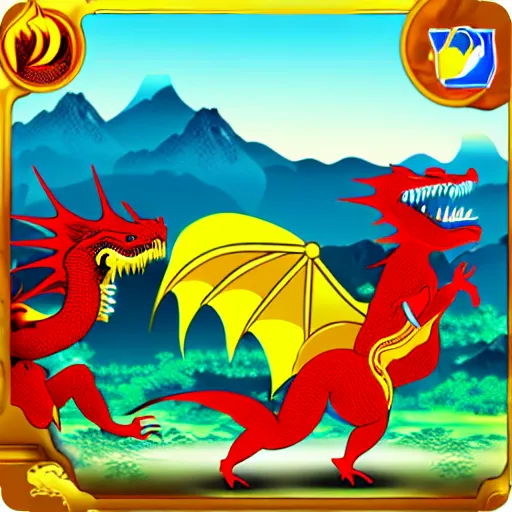 Image similar to Chinese president, battle with dragon, bananas weapon, mountains background, fighting stance