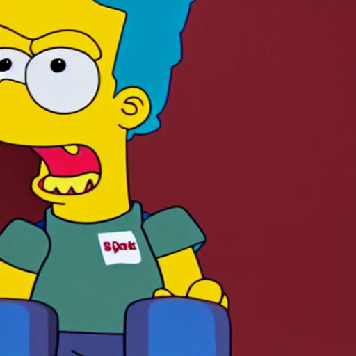 Image similar to bart simpson goes to college in the simpsons Pixar animated, Octane render, directed by alan parker, full HD, cinematic lighting, award winning, anatomically correct