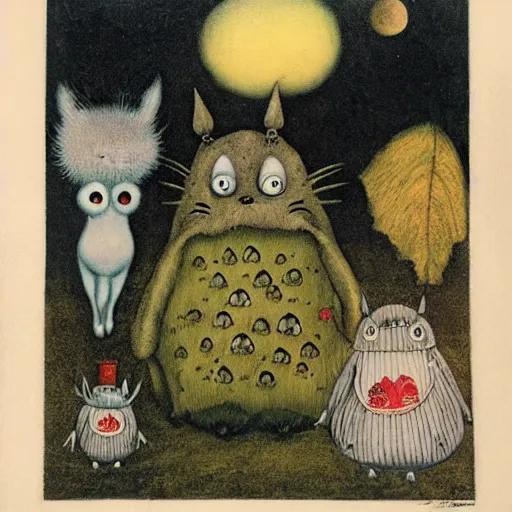 Image similar to by remedios varos, my neighbor totoro and moomin