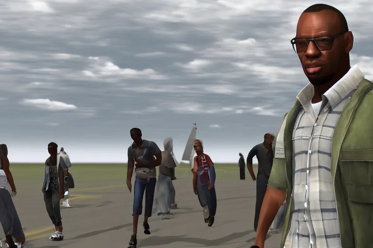 Image similar to carl johnson walks down the runway, renderware engine