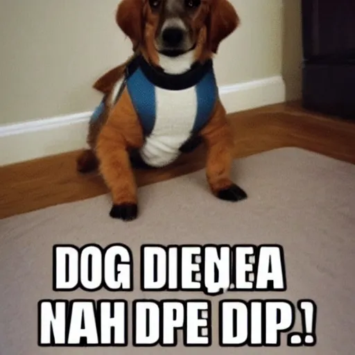 Image similar to a dog meme saying'dog ', trending on giphy, giphy memes, 4 k, 8 k