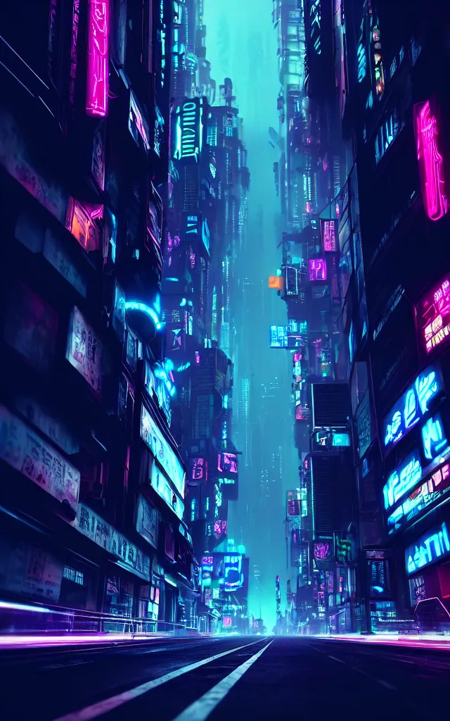 Image similar to concept art of a magnificent dark neon futuristic cyberpunk city bustling street at night cyberart by liam wong in the film akira rendered in octane, 3 d render, trending on cgsociety, blender 3 d