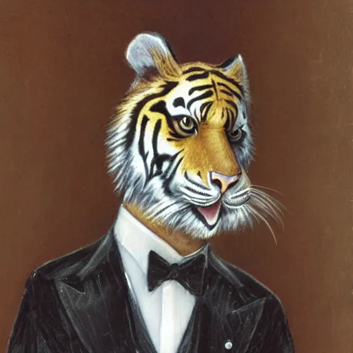 Image similar to a tiger in a suit, caldwell clyde,