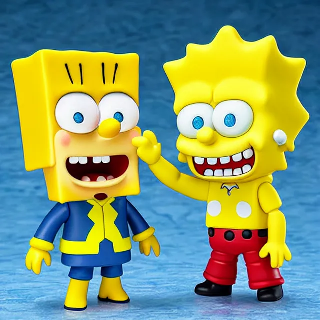 Prompt: spongebob bart simpson, an anime nendoroid of spongebob as bart simpson, figurine, detailed product photo