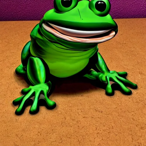 Image similar to a muscular happy frog