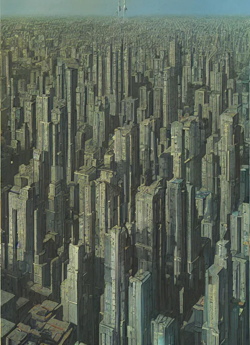 Image similar to densely populated megapolis city, highly detailed, science fiction, Edward Hopper and James Gilleard, Zdzislaw Beksinski highly detailed