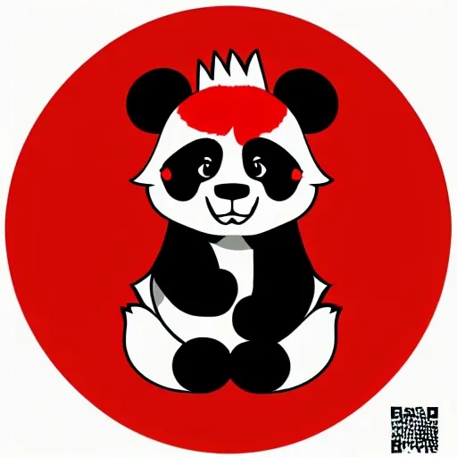 Image similar to vector art of welsh dragon and cute panda mixed, intercrossed, chimera, welsh flag, adobe illustrator