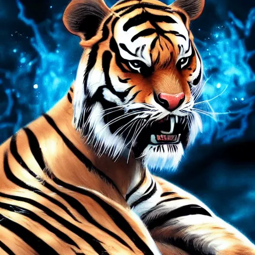 Prompt: ilustration from marvel comic book called'tiger white'- realistic - photorealistic - hd - trending art comic artstation - comic ilustrator - detailed