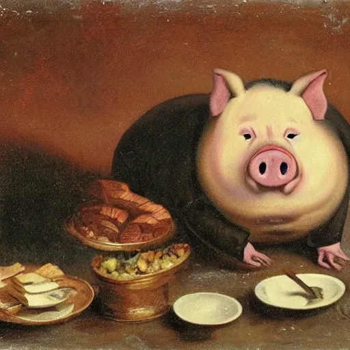 Image similar to a fat pig full from a feast