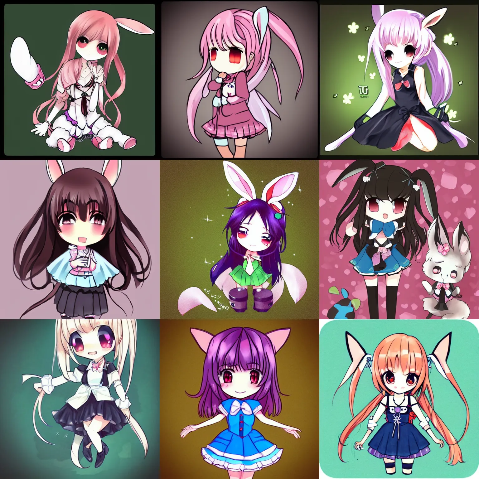“original chibi bunny girl, Ranking number 1 on pixiv” | Stable ...