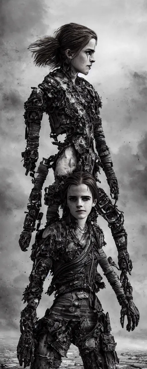 Image similar to Emma Watson fractal armour twinned conjoined sisters action poses dishevelled photorealistic portrait grimy sweating wet face dirty t-shirt and torn jeans in broken biomechanical fractal armour abandoned exploding sci-fi gas station, dark and dim atmospheric smog trending on artstation 8k matte painting, dramatic lighting, dramatic shadows professional photograph by Irving Penn あぶみずりの川 あげまき あげまきのかん あごのおべんり あいびき 相田かなもの あか あこだなりばち アート あさ あさの葉ぐさり あせ流しのあなちょきんちょつがいちょつがいくぎD だくあくまだいしゃぐちだいみょうだんがえどどど丸Eえぼしえぼしなりばち江戸江川えみめん越中棒越中ハイダテ越中じころええちゅうすねあて越中ずなりばちF吹返しふくべふくりんふせぐみふすべがわGがしらがたり現代月山じころ御舞道 御所山群馬軍船 グルは具足具足 御用Hハチ ハチガネ八幡座 ヒモハチつけの板 ハイダテハクハツメン ハナハナガミブクロハンボハプリハライダテダイ ハラマキハリカケ ハリカケバチヒロ ソデ ヒシ ヌイ ヒシ ヌイ ノ イタ ヒシ ヌイ ドウ ヒシ トウジ ヒシ トジ ドウ ヒシ トジ ホトケ ドウ ヒタイ アテ ヒツ ホアテ ホドク ハイダテ 本 伊予 印 本こざね ほしほしばち