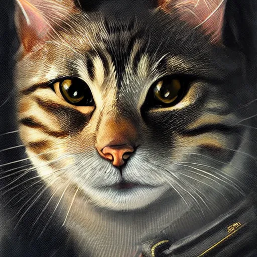 Prompt: portrait of a s. w. a. t anthro cat, highly detailed, shallow depth of field, art by artgerm and greg rutkowski