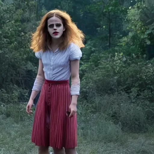 Prompt: a film still of Emma Watson from It (2017 movie)