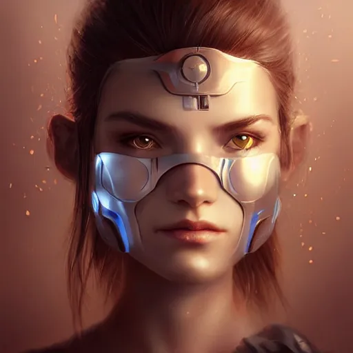 Image similar to a beautiful girl wearing a cyberkinetic mask, digital art, 8 k resolution, highly detailed, artstation, pretty face, very beautiful face, very detailed eyes, by rossdraws, tom bagshaw, greg rutkowski, ferdinand knab