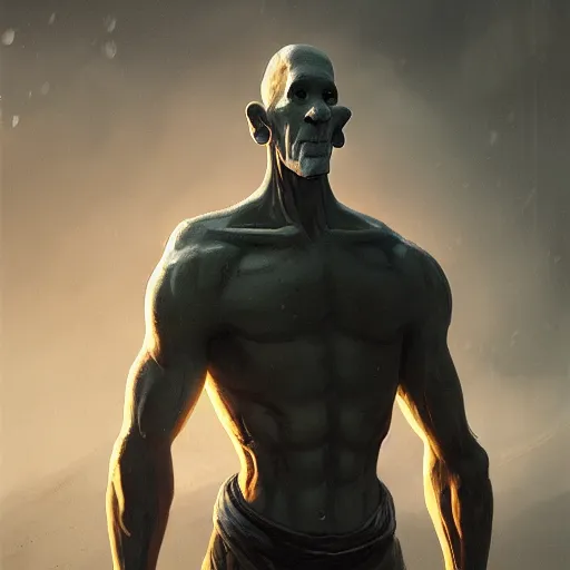 Image similar to handsome squidward, dramatic lighting, cinematic, establishing shot, extremly high detail, photorealistic, cinematic lighting, artstation, style by greg rutkowski