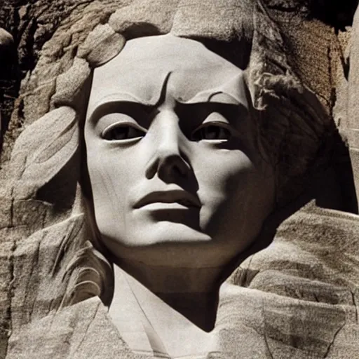 Prompt: emma stone's face carved in mount rushmore,. 1 0 4
