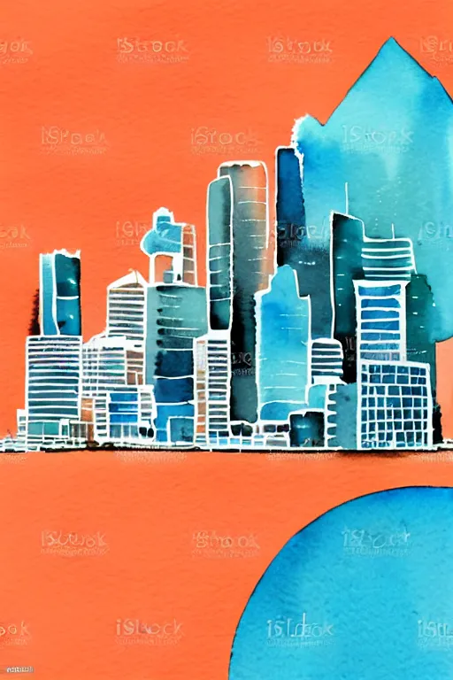 Image similar to minimalist watercolor art of sydney, illustration, vector art