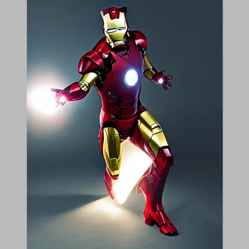 Image similar to an iron man cat, studio lighting