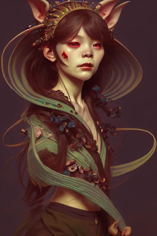 Image similar to beautiful goblin, highly detailed, digital painting, artstation, sharp focus, illustration, art by tan zi and ayanamikodon and alphonse mucha and wlop