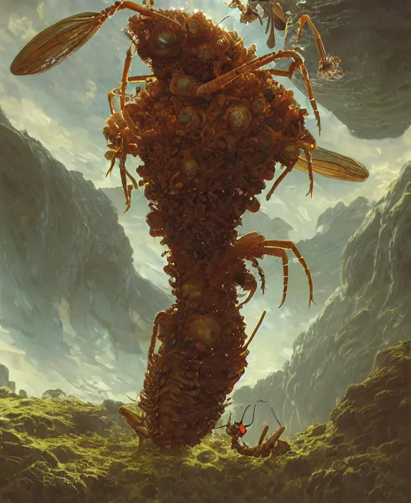 Image similar to portrait of an alien insect fungus creature, adorable, childlike, milky way environment, ultra realistic, concept art, cheerful, photorealistic, octane render, 8 k, unreal engine. art by christopher marley and artgerm and greg rutkowski and alphonse mucha