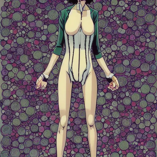 Prompt: full body photo of major kusanagi by shintaro kago.