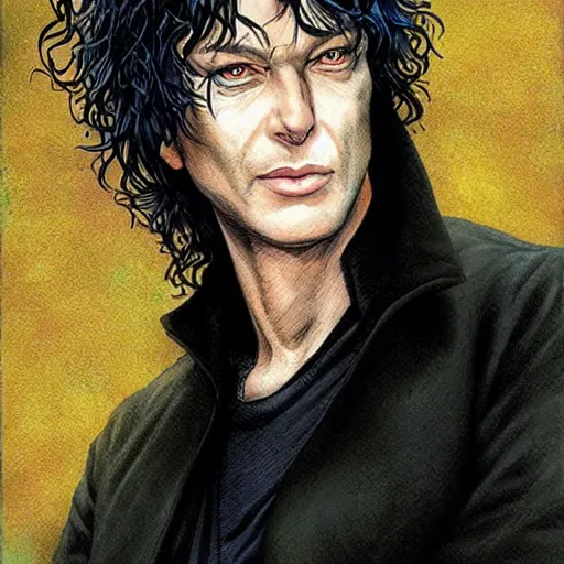 Prompt: a portrait of sandman from neil gaiman, art by mark brooks and brom gerald and artgerm