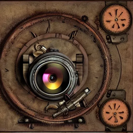 an old steampunk still camera that is a portal to, Stable Diffusion