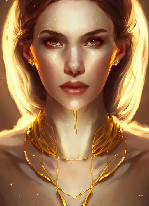 Image similar to clear portrait of a pale attractive women made of gold and moonstone, background hyper detailed, character concept, full body, dynamic pose, glowing lights intricate, elegant, highly detailed, digital painting, artstation, concept art, sharp focus, illustration, qwek dom