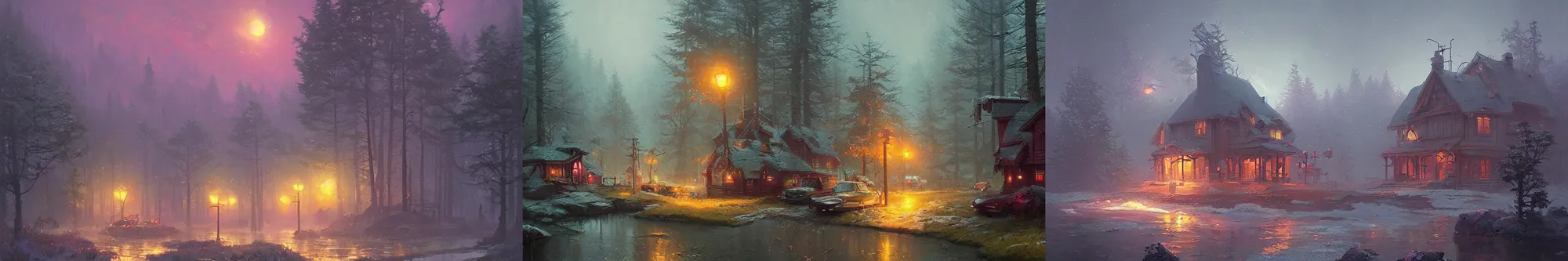 Prompt: 💎 ❤️🦉 Simon Stålenhag and Thomas Kinkade and Greg Rutkowski