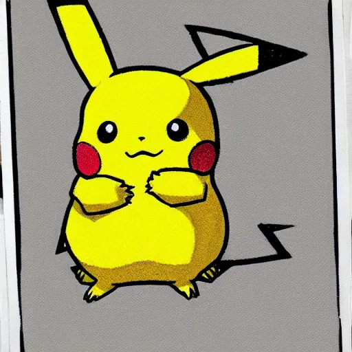 Prompt: a child drawing of pikachu