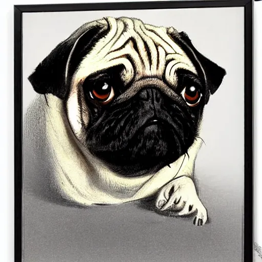 Prompt: ugly pug by John Singer Sargent