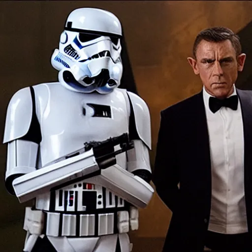 Image similar to “Star Wars James Bond crossover hq movie still”